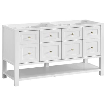 James Martin Vanities Breckenridge 60" Double Bathroom Vanity Cabinet in Bright White, , large