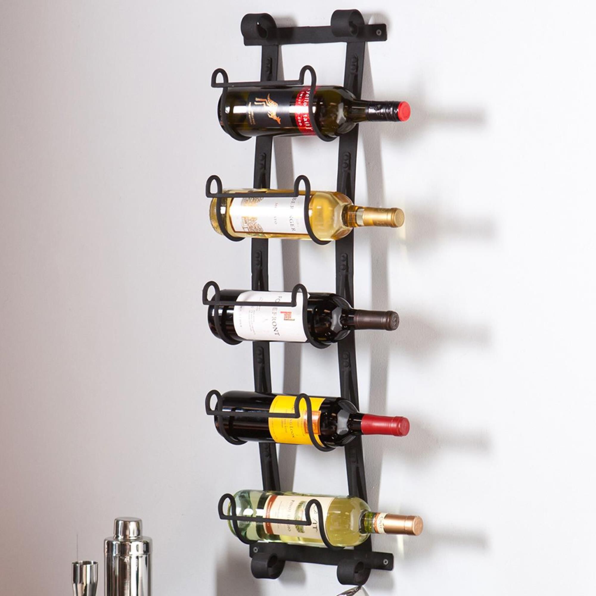Wrought iron wall deals mounted wine rack