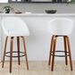 LumiSource Matisse 30" Swivel Barstool with White Faux Leather Upholstery in Walnut and Black (Set of 2), , large