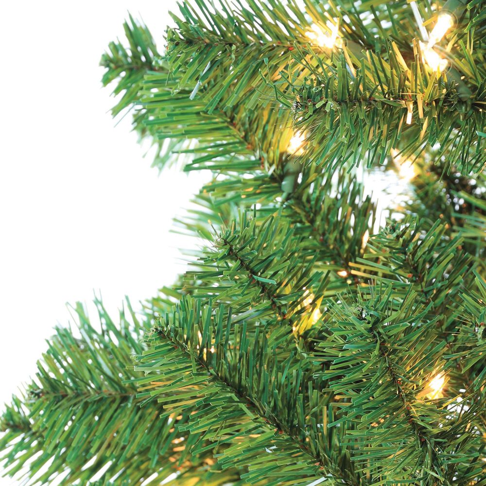 The Gerson Company 7&#39; Montana Pine Artificial Christmas Tree with Warm White LED Lights in Green, , large