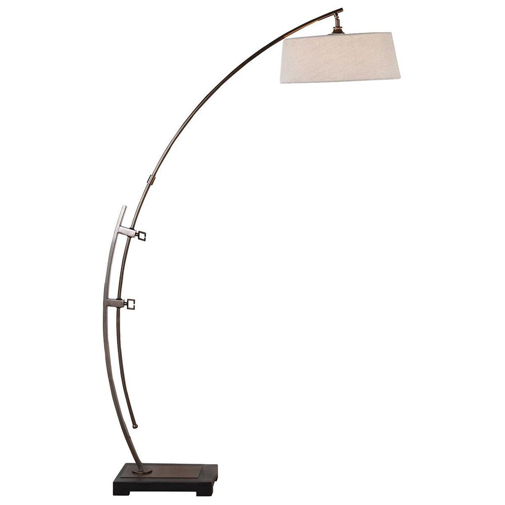 Uttermost Calogero Floor Lamp in Matte Black and Bronze, , large