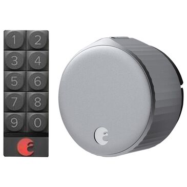 August Wi-Fi Smart Lock and Keypad in Silver and Dark Gray, , large