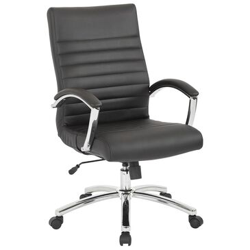 OSP Home Work Smart Executive Mid-Back Chair in Black, , large