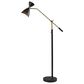 Adesso Oscar Adjustable Floor Lamp in Black and Antique Brass, , large