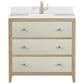 James Martin Vanities Celeste 36" Single Vanity in Sun-washed Oak with Embossed Shagreen and with Single Hole 3 cm White Zeus Quartz Top & Backsplash, , large