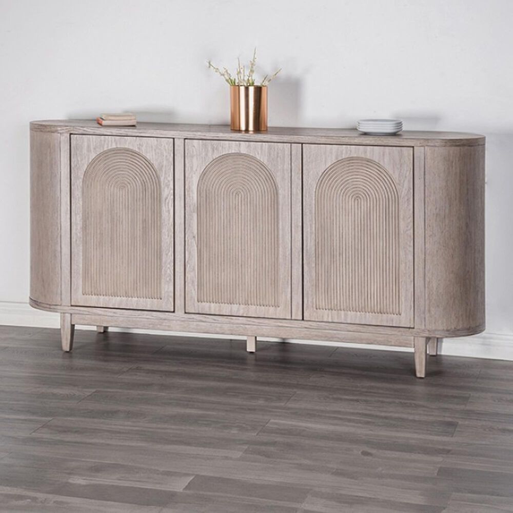 Furniture of America Sterling West 3-Door Server in White Oak, , large