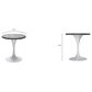 Leisuremod LeisureMod Verve Collection 27 Round Dining Table, White Base with Cognac Brown MDF Top, , large