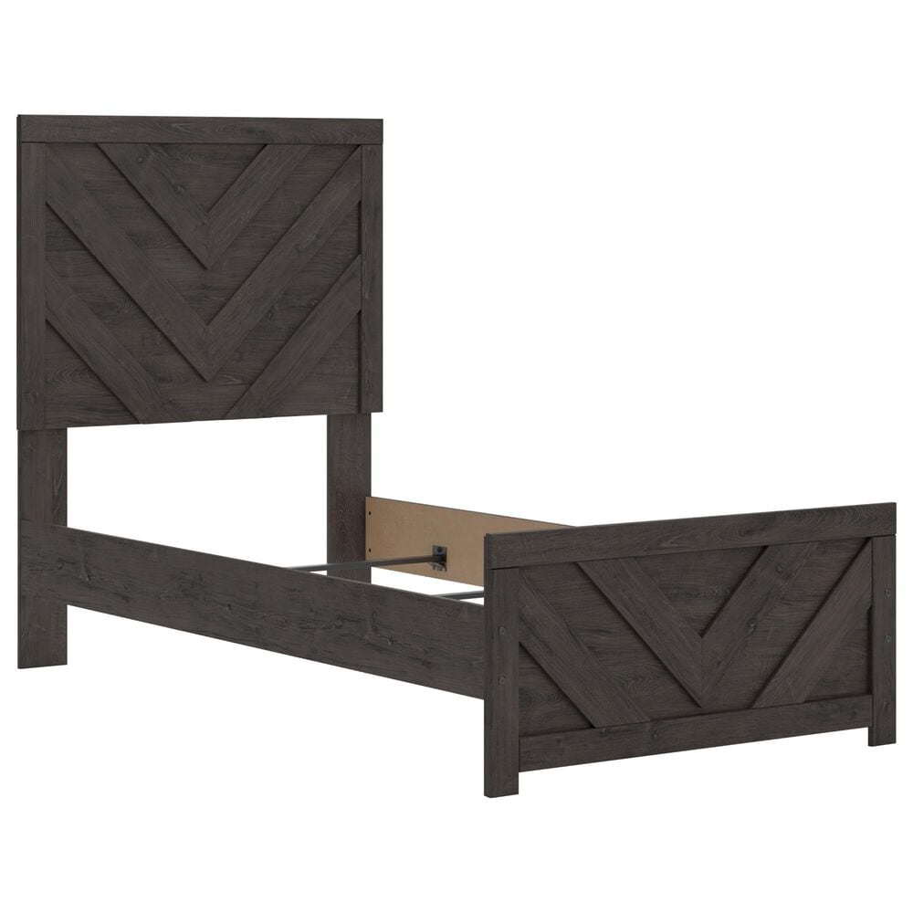 Ashley Prendonea Twin Panel Bed in Dark Charcoal, , large