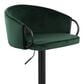LumiSource Claire Swivel Adjustable Barstool with Green Velvet Upholstery in Black (Set of 2), , large