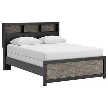 Ashley Broachmyn Queen Bookcase Bed in Black and Gray, , large