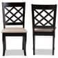Baxton Studio Verner Side Chair with Sand Cushion in Dark Brown (Set of 2), , large