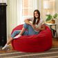 Jaxx Saxx 4" Large Round Bean Bag Chair in Merlot, , large