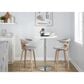 LumiSource Gardenia Swivel Fixed-Height Counter Stool with Light Grey Fabric Upholstery in Chrome and Whitewashed (Set of 2), , large