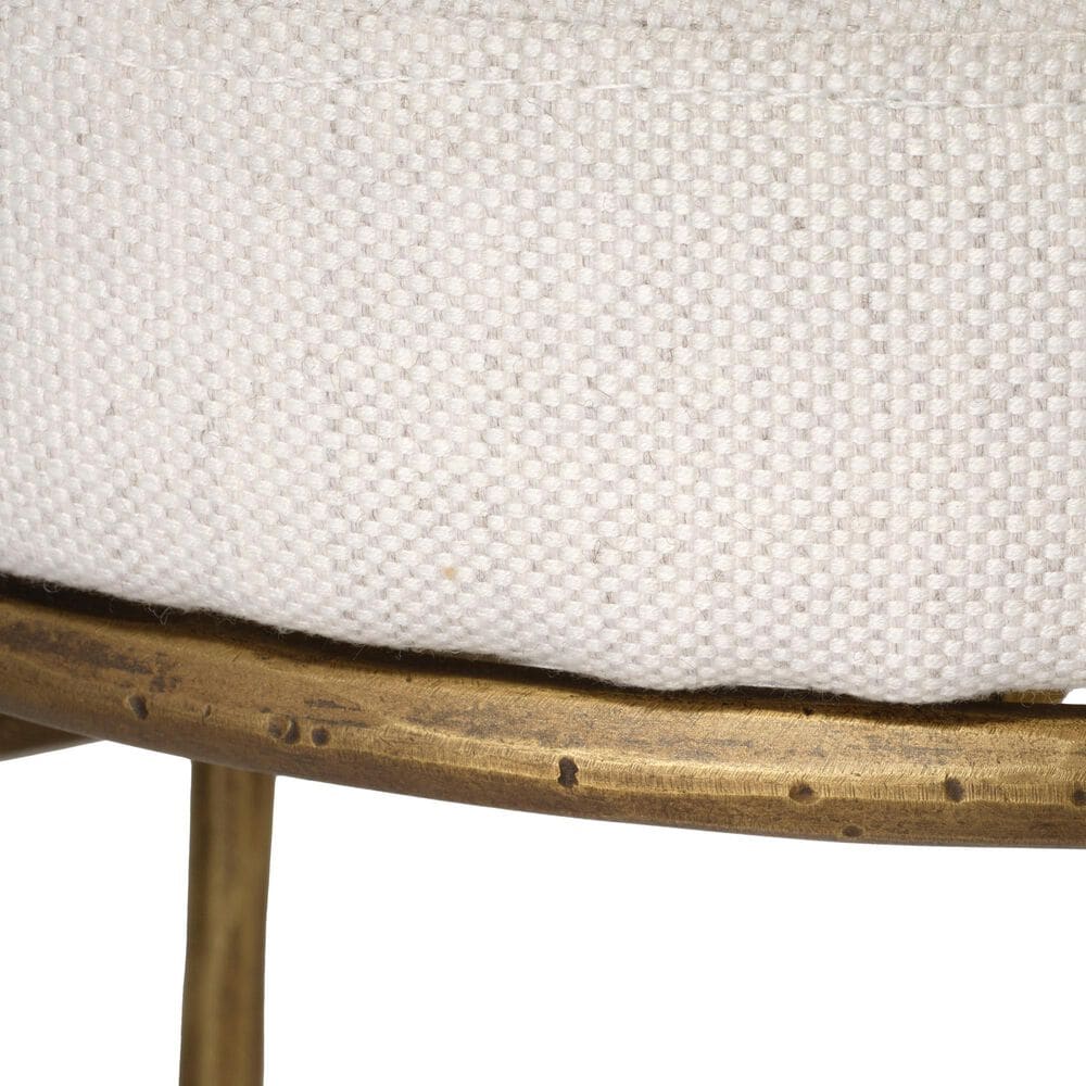 Jamie Young Ashbourne Counter Stool with Ivory Upholstery in Antique Brass, , large