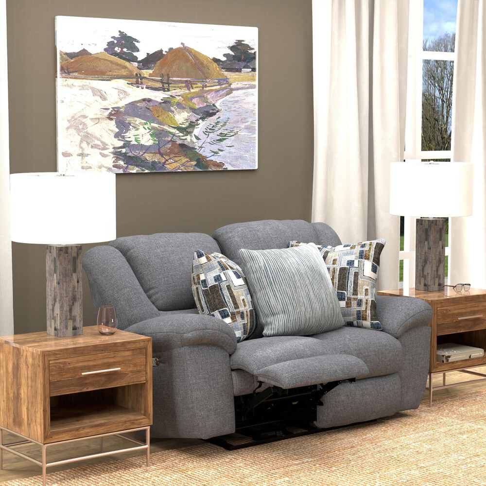 Catnapper Trifecta Power Reclining Rocking Loveseat in Smoke, , large