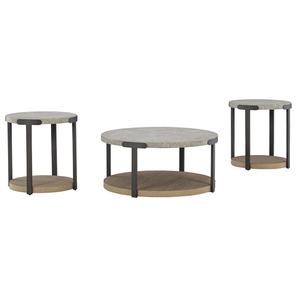 Ashley Darthurst 3-Piece Occasional Table Set in Light Brown and Bronze, , large