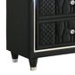 Pacific Landing Lorient 2 Drawer LED Nightstand in Black with AC Outlets and USB Ports, , large