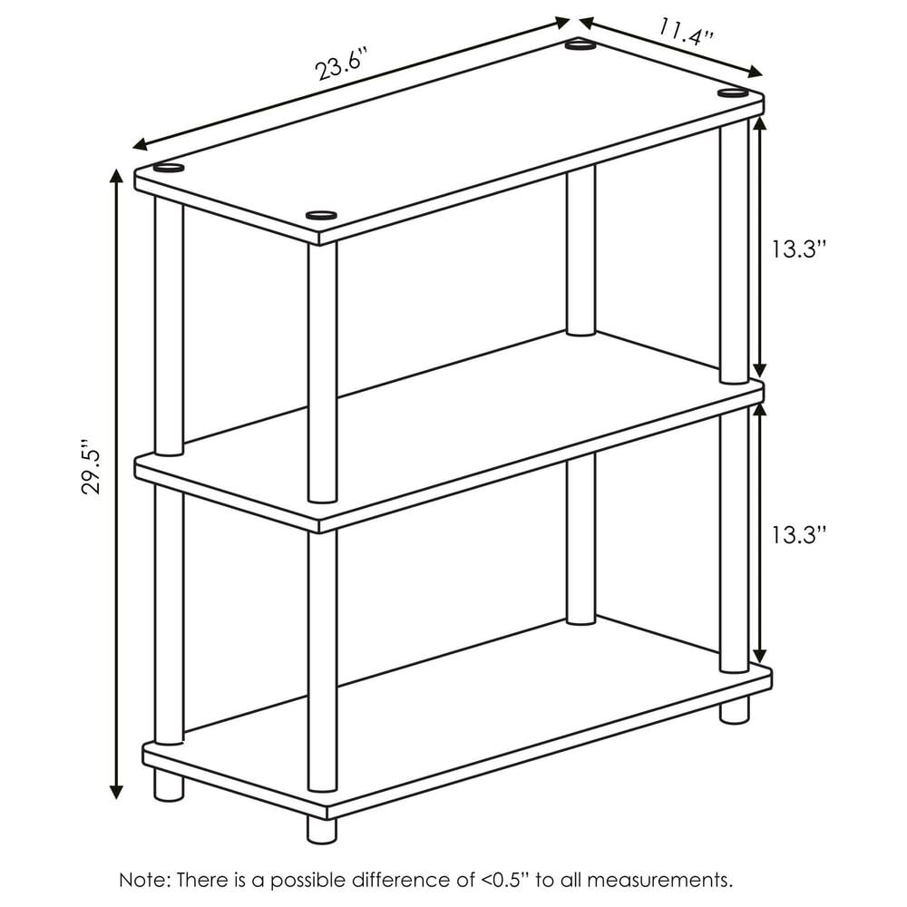 HOMLUX 3-Tier Compact Open Storage Bookshelf in Light Blue and White, , large