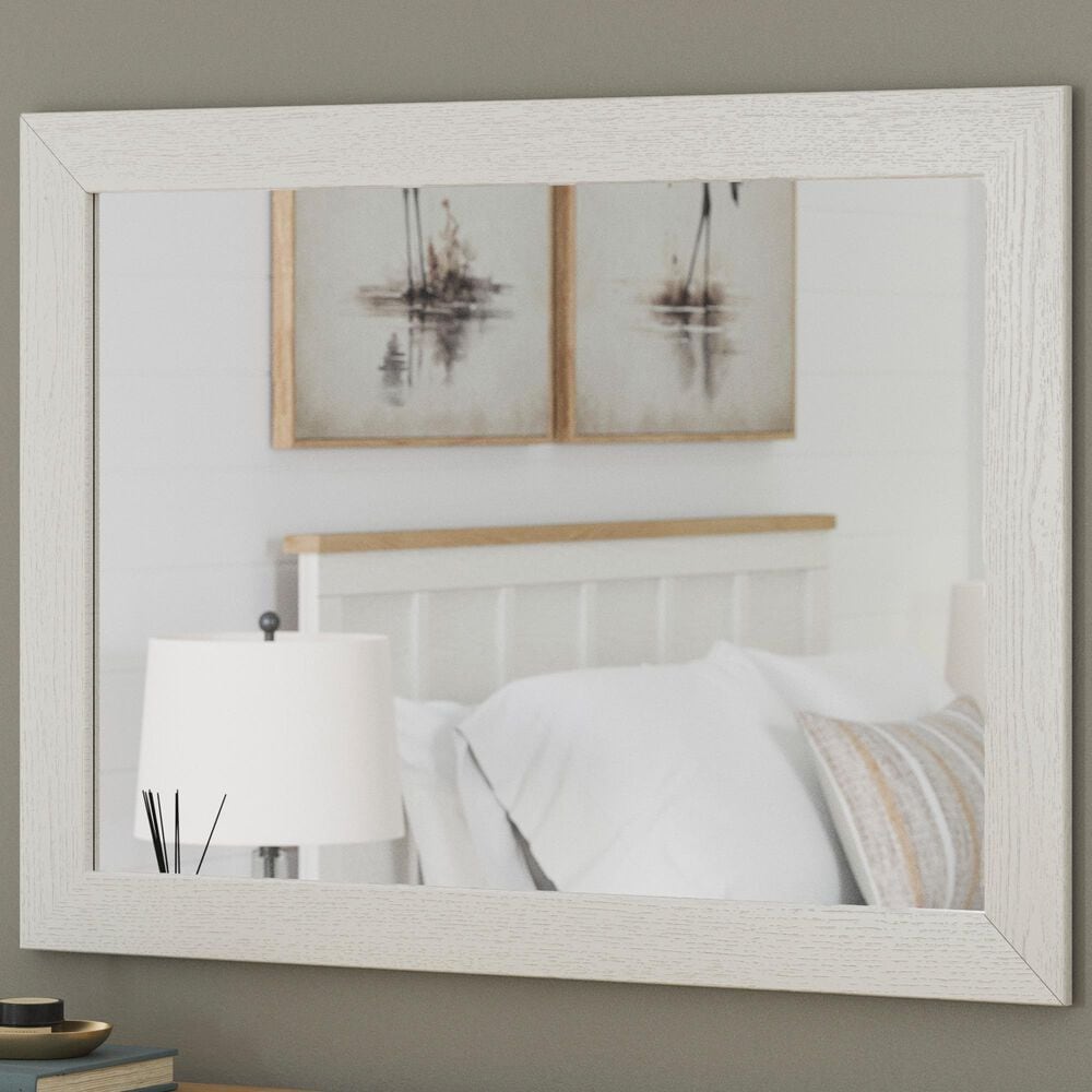 Ashley Linnocreek Bedroom Mirror in White, , large