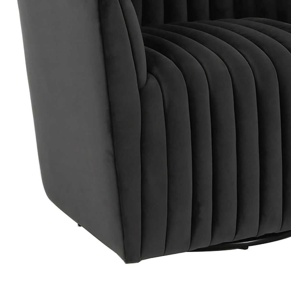 Classic Home Arline Swivel Accent Chair in Gray, , large