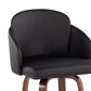 LumiSource Dahlia Swivel Counter Stool with Black Faux Leather Upholstery in Walnut and Chrome (Set of 2), , large