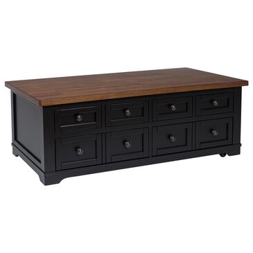 Ashley Wildenauer Lift Top Cocktail Table in Warm Satin Black and Brown, , large