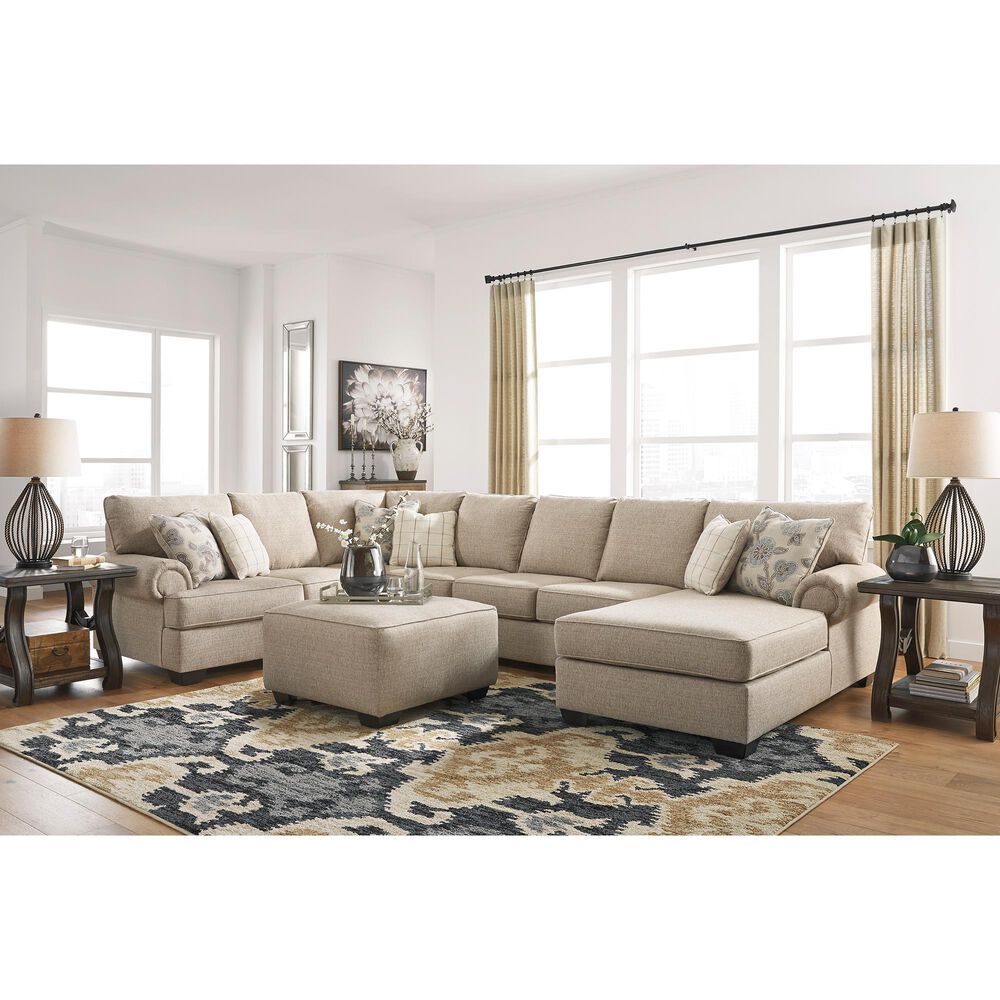 Ashley Baceno Oversized Accent Ottoman in Hemp, , large
