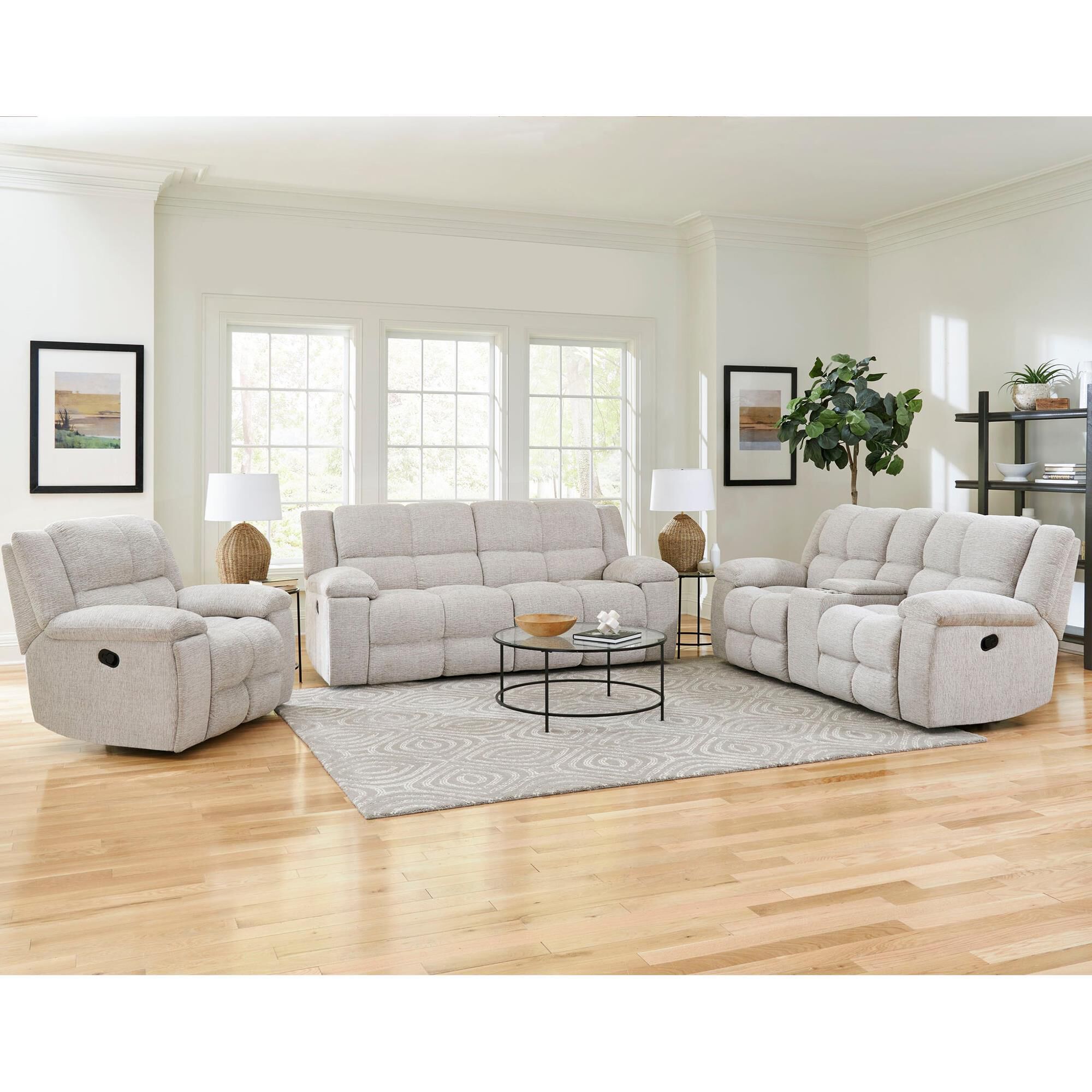 Simeon Collection Buster Manual Dual Reclining Sofa and Console