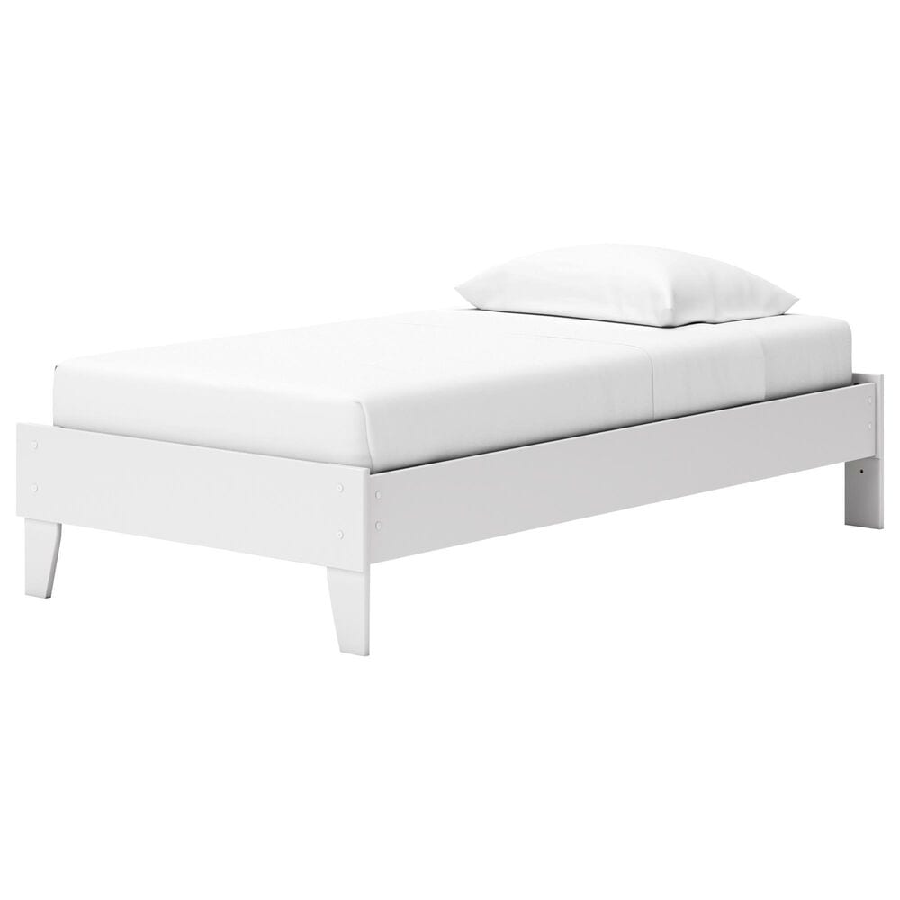 Ashley Socalle Twin Platform Bed in Matte White, , large