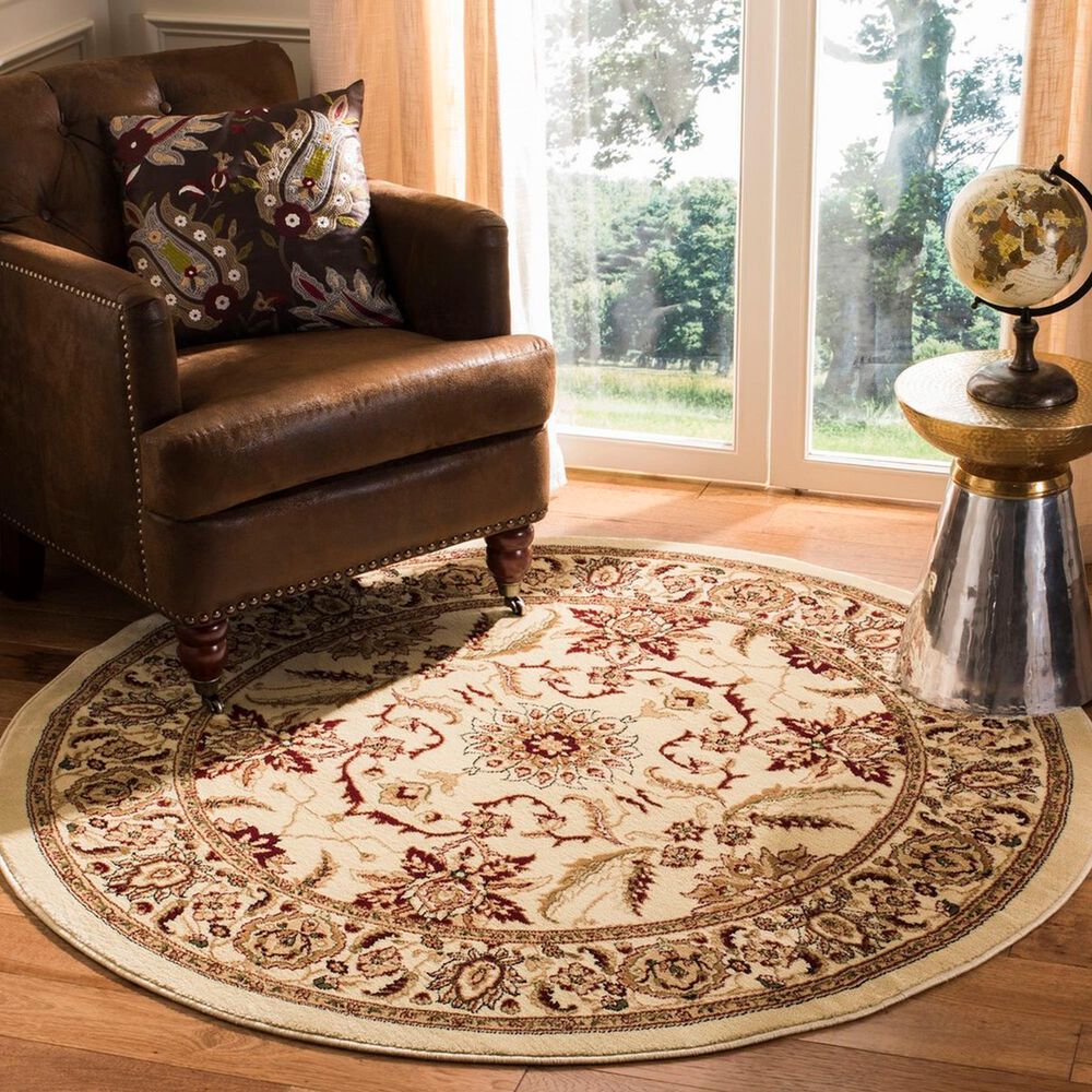 Safavieh Lyndhurst LNH216 8&#39; Round Ivory Area Rug, , large
