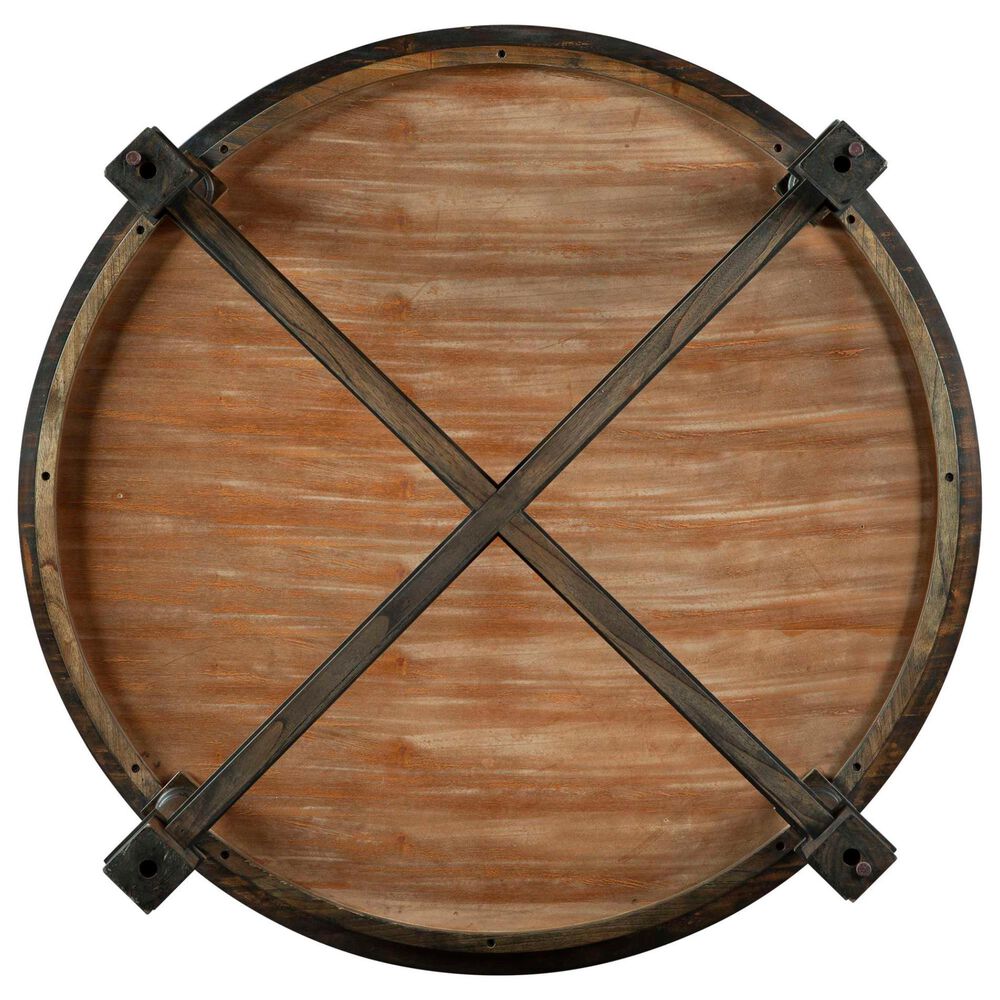 Hekman Linwood Round Coffee Table in Brown, , large