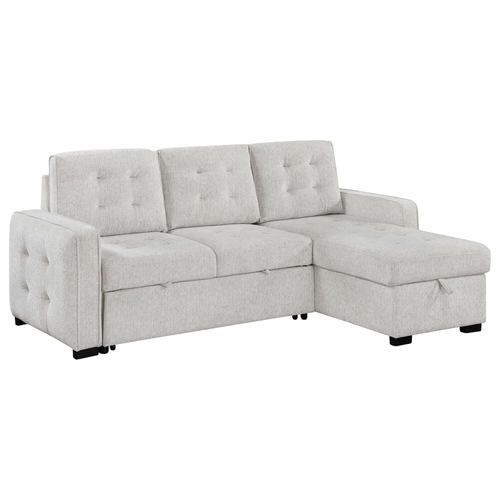 Modern Market Reversible Sofa Sleeper with Chaise in Chalk, , large
