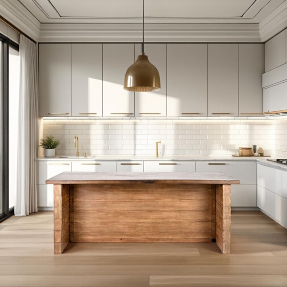 Nest Home Collections Marcus Kitchen Island in Java and Natural, , large