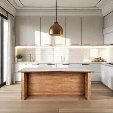 Nest Home Collections Marcus Kitchen Island in Java and Natural, , large