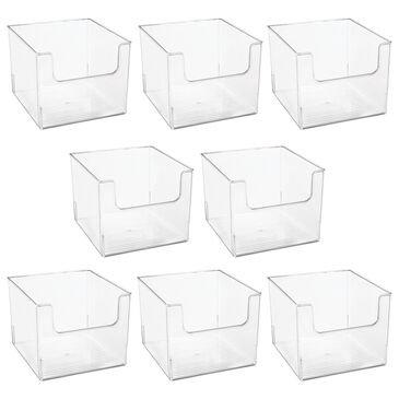 mDesign 10"W x 10"D Office Storage Bin in Clear (Set of 8), , large