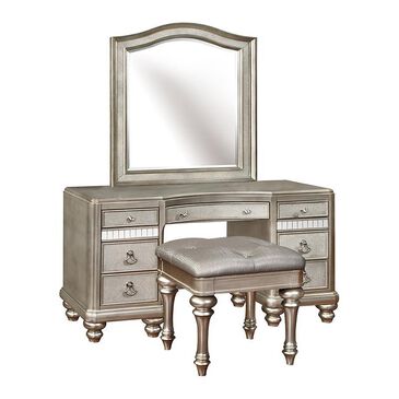 Pacific Landing Bling Game 3-Piece Vanity Set in Metallic Platinum, , large