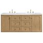 James Martin Vanities Laurent 60" Double Bathroom Vanity in Light Natural Oak with 3 cm Arctic Fall Solid Surface Top and Rectangular Sinks, , large