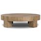 Four Hands Abaso Round Coffee Table in Rustic Wormwood Oak, , large