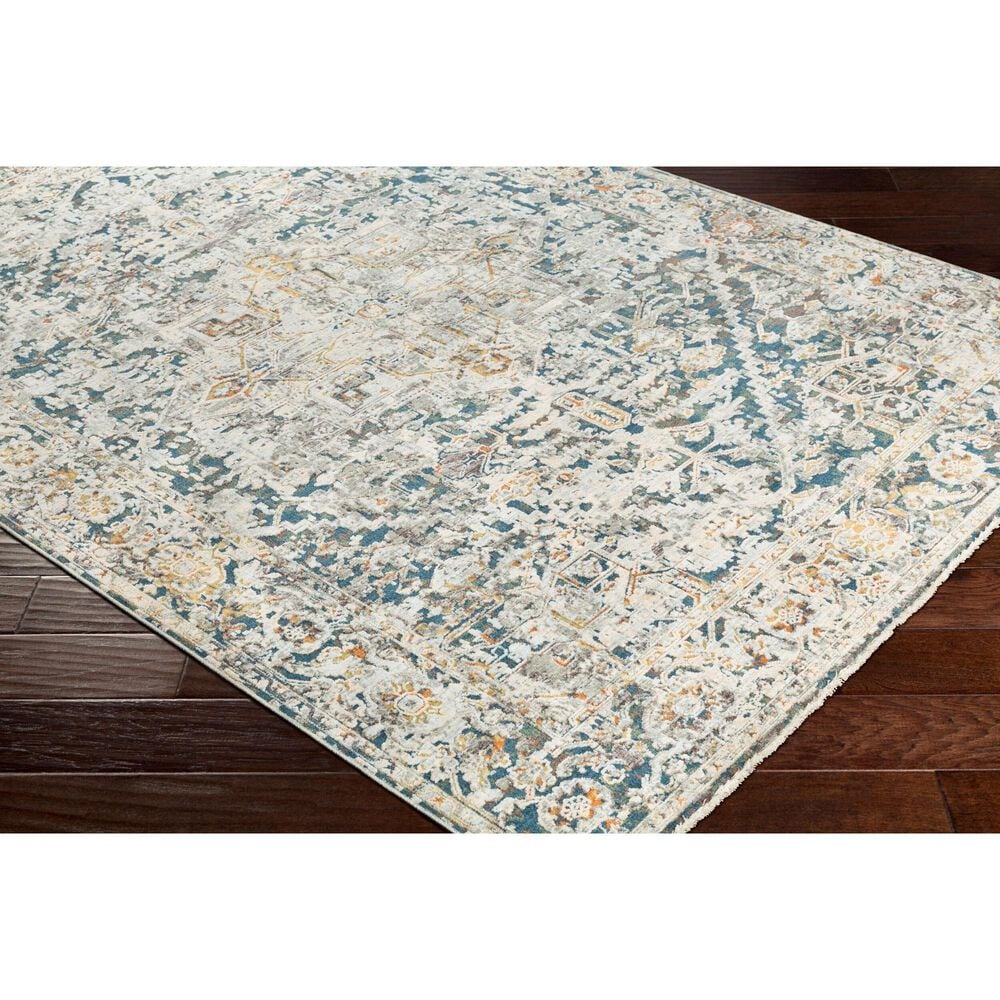 Surya Presidential Ice Blue, Blue, Dusty Sage, Saffron, Ivory, Wheat, Orange, Light Olive, Gray and Charcoal 11&#39;6&quot; x 15&#39;6&quot; Area Rug, , large