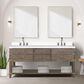 Lexora Home Norwalk 72" Double Bathroom Vanity in Grey Oak with White Quartz Top and Rectangular Sinks, , large