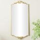 Maple and Jade Metal Floral Embellishments Wall Mirror in Gold, , large