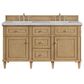 James Martin Vanities Lorelai 60" Double Bathroom Vanity in Light Natural Oak with 3 cm Eternal Jasmine Pearl Silestone Top, Rectangular Sinks and FreePower Wireless Charger, , large