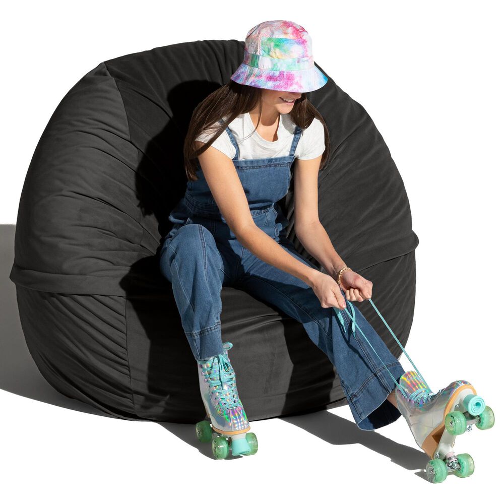 Jaxx Saxx 5&#39; Large Round Bean Bag Chair in Black, , large