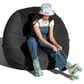 Jaxx Saxx 5" Large Round Bean Bag Chair in Black, , large