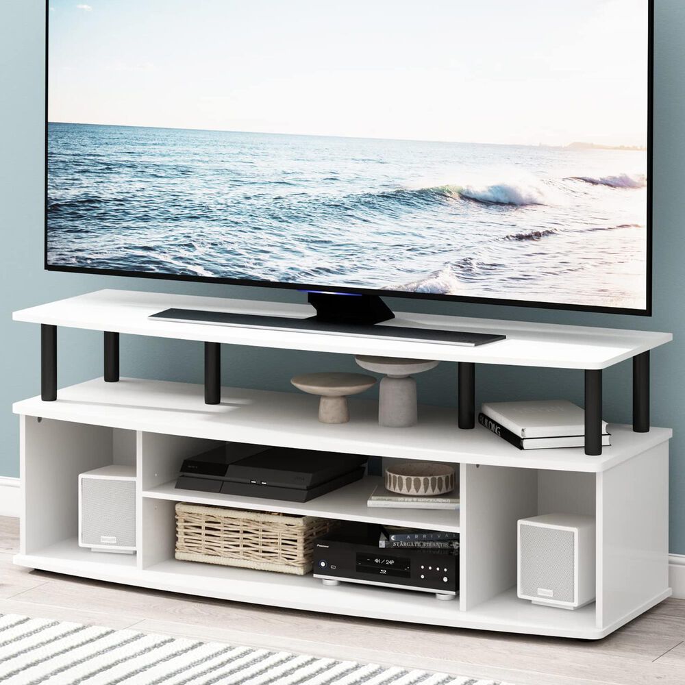 HOMLUX 47.2" Large Entertainment Center Stand for TV up to 55" in White and Black, , large