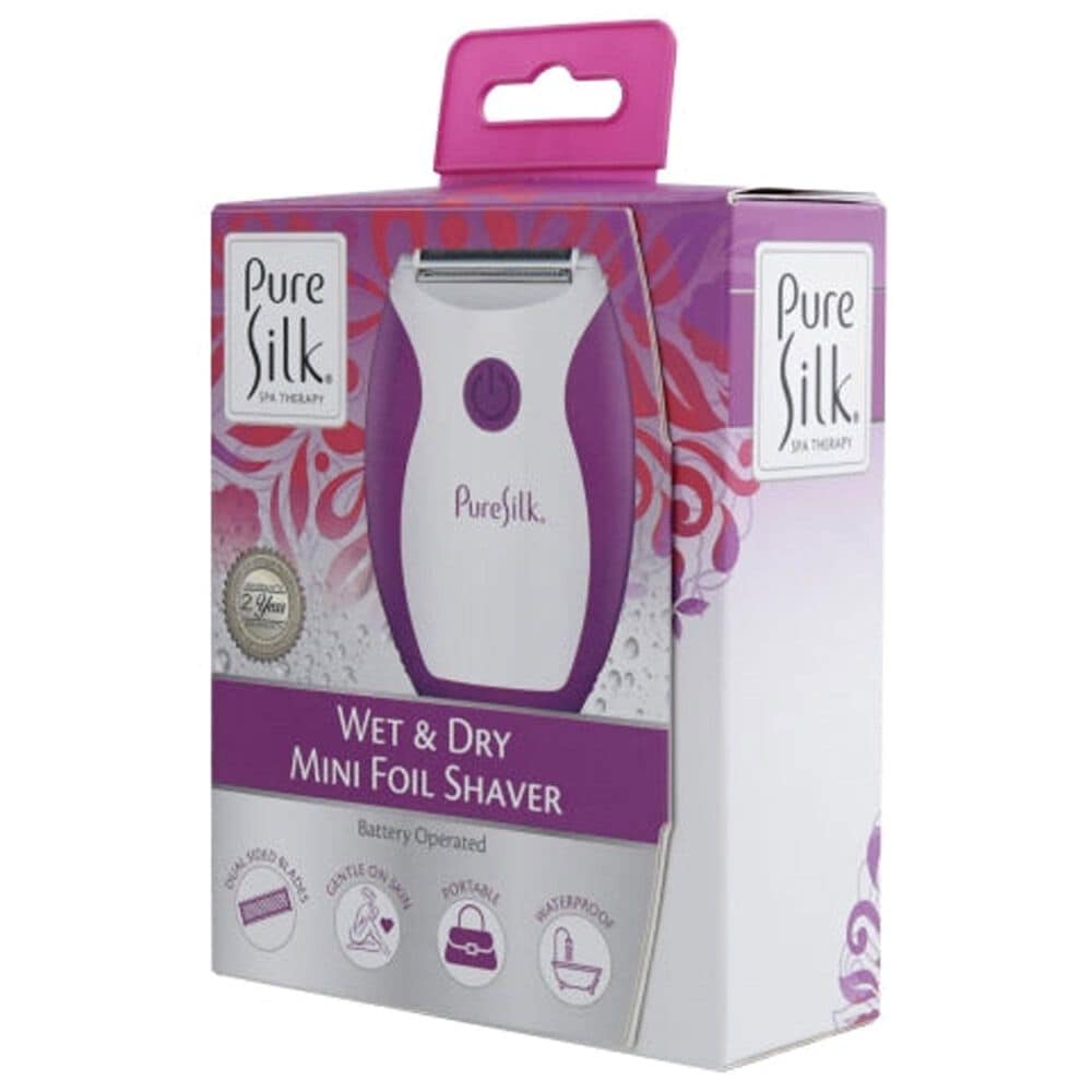 PureSilk Mini Foil Shaver in Purple and White, , large