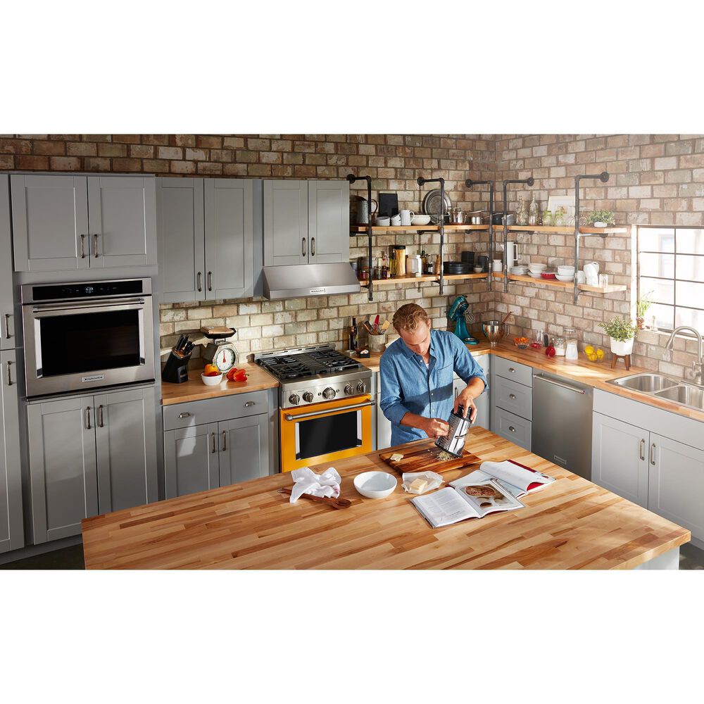 KitchenAid 4.1 Cu. Ft. Freestanding Gas Range with True Convection in Yellow Pepper, , large