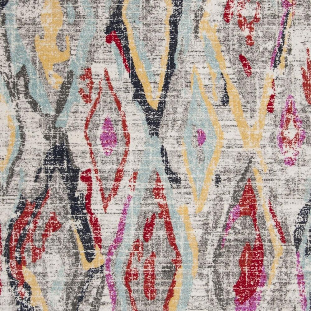 Safavieh Adirondack ADR209F 5&#39;1&quot; x 7&#39;6&quot; Light Grey and Red Area Rug, , large