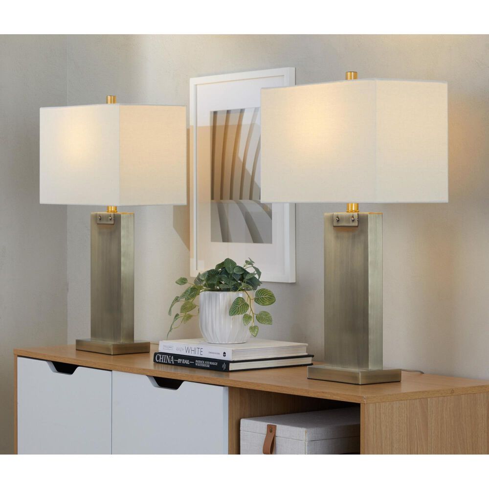 Grandview Gallery Royce Metal Table Lamp in Antique Brass, , large