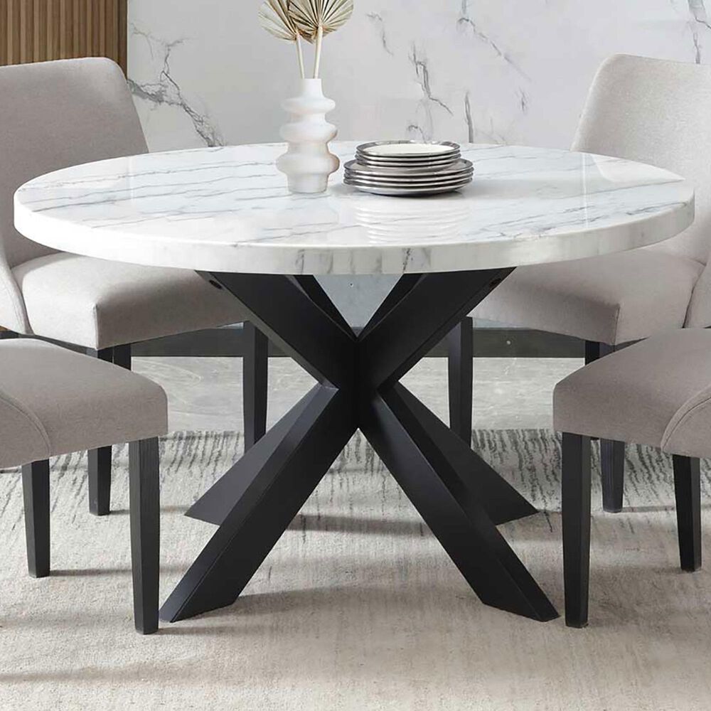 Steve Silver Xena Dining Table in White and Ebony - Table Only, , large